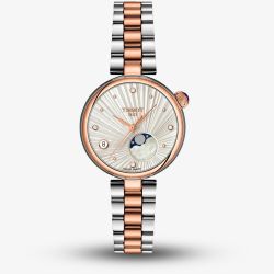 Tissot Ladies Desir Silver Moonphase Dial Two Tone Stainless Steel Bracelet Watch T152.223.22.036.00