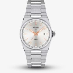 Tissot PRX 35mm Silver & Rose Gold Hour Marker Watch T137.210.11.031.00