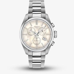 Tissot Ladies PR100 White Mother Of Pearl Chronograph Dial Watch T150.217.11.110.0