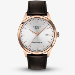 Tissot Mens Classic Dream Powermatic 80 Brown Strap Watch T158.407.36.031.00