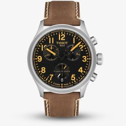 Tissot Mens Chrono L 42mm Black Dial Brown Leather Strap Watch T116.417.16.052.01