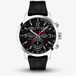 Tissot PRC 200 Stainless Steel Black Chronograph Watch T114.417.17.057.00