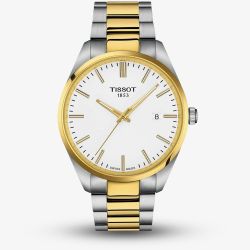 Tissot Mens PR 100 Two Tone White Dial Date Watch T150.410.22.011.00