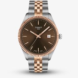 Tissot Mens Ballade Brown Dial Two Tone Bracelet Watch T156.410.22.291.01