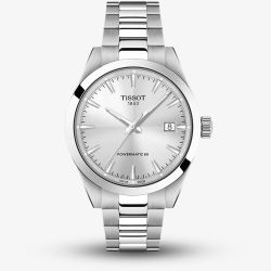 Tissot Mens Gentleman 38mm Powermatic 80 Silver Bracelet Watch T165.807.11.031.00