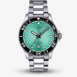 Tissot Mens Seastar 1000 40mm Turquoise Dial Stainless Steel Bracelet Watch T120.410.11.091.00