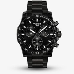Tissot Mens SuperSport Black Chronograph Dial Stainless Steel Bracelet Watch T125.417.33.051.00