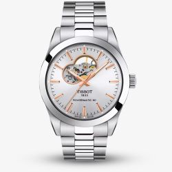 Tissot Gentlemen Silver Open Heart Dial Stainless Steel Bracelet Watch T127.407.11.031.01