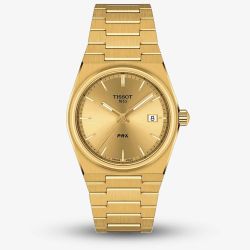 Tissot Mens PRX 35mm Gold Plated Watch T137.210.33.021.00