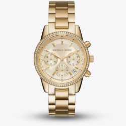 Michael Kors Bryant Gold Plated Chronograph Watch MK6356