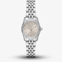 Michael Kors Lexington Silver Tone Crystal Watch MK4843