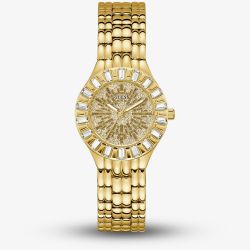 Guess Ladies Firework Gold Tone Crystal Watch GW0602L2