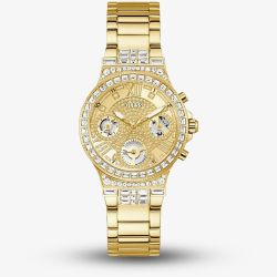 Guess Ladies Moonlight Gold Tone Crystals Watch GW0320L2