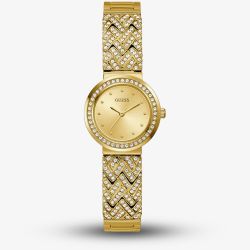 Guess Ladies Treasure Gold Tone Crystal Watch GW0476L2