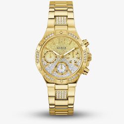 Guess Ladies Harlow Gold Plated Multifunction Dial Watch GW0950L2
