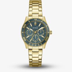 Guess Ladies Mariana Gold Tone Teal Dial Bracelet Watch GW1035L2