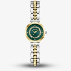 Guess Ladies Leena Two Colour Green Dial Crystal Bracelet Watch GW0994L3