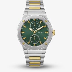 Guess Mens Jet Two Tone Green Dial Watch GW0795G1