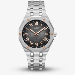 Guess Mens Asset Two Tone Black Dial Watch GW0575G1