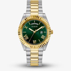 Guess Mens Connoisseur Two Tone Green Dial Watch GW0265G8