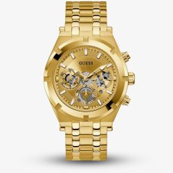 Guess Mens Continental Gold Tone Watch GW0260G4
