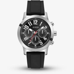 Guess Mens Parker Black Rubber Strap Watch GW0708G1