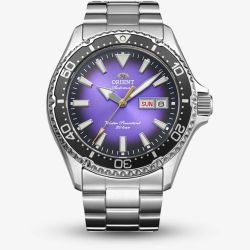 Orient Mens Limited Edition Mako 'Kamasu' Purple Dial Bracelet Watch RA-AA0827V