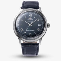 Orient Mens Bambino Navy Blue Dial Leather Strap Watch RA-AC0024L
