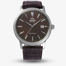 Orient Mens AC0F Brown Dial Leather Strap Watch RA-AC0F17Y
