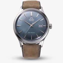 Orient Mens Bambino Blue Dial Leather Strap Watch RA-AC0P03L