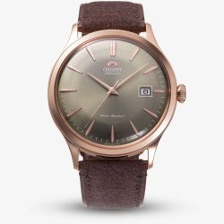 Orient Mens Bambino Brown Dial Leather Strap Watch RA-AC0P04Y