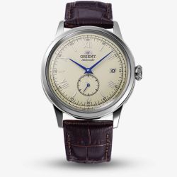 Orient Mens Bambino Small Seconds Ivory Dial Leather Strap Watch RA-AP0105Y