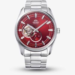 Orient Mens AR00 Semi Skeleton Red Dial Bracelet Watch RA-AR0010R