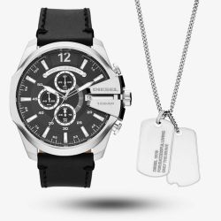 Diesel Mens Mega Chief Watch & Necklace Set DZ4559