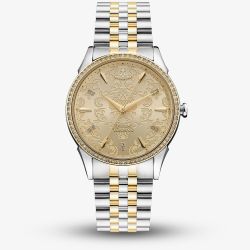 Vivienne Westwood Ladies Wallace Two Tone Patterned Champagne Dial Watch VV208CPSG
