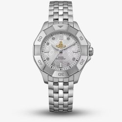 Vivienne Westwood Ladies Brompton Patterned Silver Dial Watch VV341WSSL