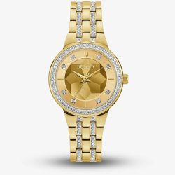 Bulova Phantom Crystal Gold Plated Watch 97L176