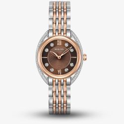 Bulova Ladies Classic Two-Tone Brown Dial Diamond Watch 98R230