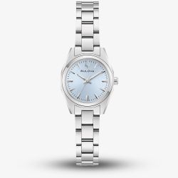 Bulova Ladies Surveyor Light Blue Dial Stainless Steel Bracelet Watch 96L345