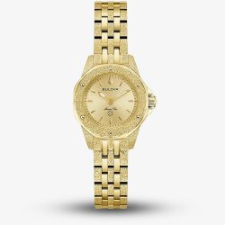 Bulova Ladies Marine Star Marc Anthony Gold Tone Bracelet Watch 97L192