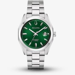 Bulova Mens Surveyor Stainless Steel Green Dial Watch 96B429