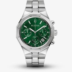 Bulova Mens Classic Green Dial Chronograph Watch 96B409
