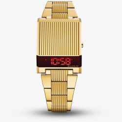 Bulova Mens Computron Gold Tone Digital Watch 97C110