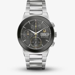 Bulova Mens Millennia Black Dial Chronograph Watch 96C149