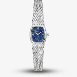 Bulova Ladies Goddess Of Time Stainless Steel Blue Sodalite Dial Watch 96L343