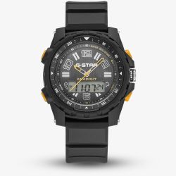G-STAR Mens OPS 01 Black Dual Display Strap Watch GSW.502.02