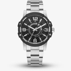 G-STAR Mens Constructed Black Dial Silver Bracelet Watch GSW.506.06