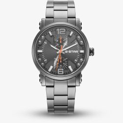 G-STAR Mens Rovic Black Dial Grey Bracelet Watch GSW.509.07