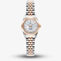 Jacques du Manoir Ladies Mini Inspiration White Mother Of Pearl Dial Two Tone Bracelet Watch JWL05103
