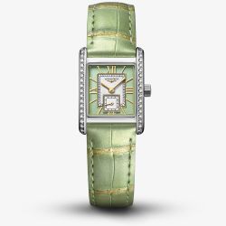 Longines Ladies Mini Dolcevita Green Leather Strap Watch L5.200.0.05.2